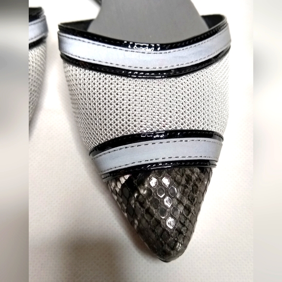 Jeffrey Campbell Python Snakeskin Point toe mesh flats loafer shoes Size 9 - Picture 5 of 8